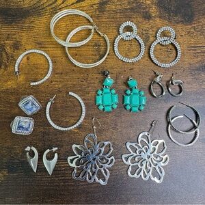 Silver Tone Fashion Earrings Bundle